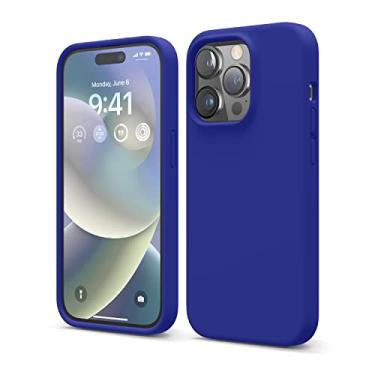 Imagem de elago Capa compatível com iPhone 14 Pro, capa de silicone líquido, capa protetora de corpo inteiro, à prova de choque, telefone fino, forro de microfibra macia antiarranhões, 15,5 cm (azul cobalto)