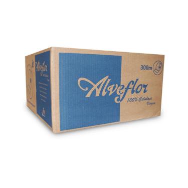 Imagem de Papel Higiênico Rolão 100% celulose F. simples Alveflor 8 rolos de 300m