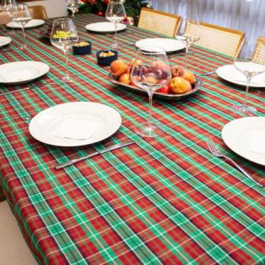 Imagem de Toalha de Mesa de Natal Xadrez Verde e Vermelha. Linda Toalha de Natal Tecido Nobre, Encorpado e de Fácil Manutenção. (Retagular 6-8 lugares (2,50m x 1,40m))
