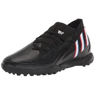 Imagem de adidas Tênis de futebol unissex Edge.3 Turf, Núcleo preto/branco-nuvem; vermelho vívido, 38 BR