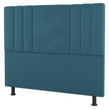 Imagem de Cabeceira Cama Box Casal King Grace 195cm Suede Turquesa