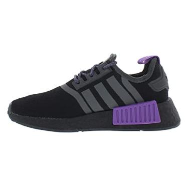 Imagem de adidas Originals NMD_R1 Sneaker, Core Black/Grey Six/Active Purple, 4 US Unisex Big Kid
