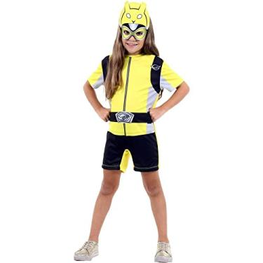 Imagem de Fantasia Power Rangers Infantil Amarelo Curto + Mascara (P 2-4)