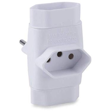 Imagem de Adaptador Para Tomada Pino Multiplicador Tripolar Branco, Force Line, 0180100004