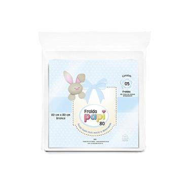 Imagem de Fralda Papi Branca para Bebê 80cm X 80cm Contém 05 Un