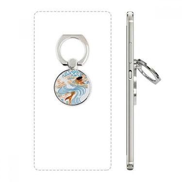 Imagem de Suporte de anel de telefone com pintura de cultura japonesa, suporte de argola ajustável