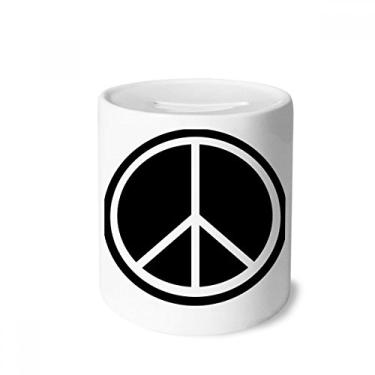 Imagem de DIYthinker Símbolo de paz nuclear anti-guerra caixa de dinheiro caixa de cerâmica porta-moedas presente de cofrinho