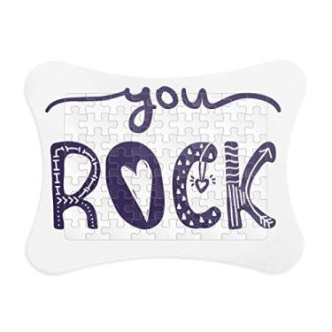 Imagem de You Rock Linda citação escrita à mão, moldura de quebra-cabeça de papel para casa