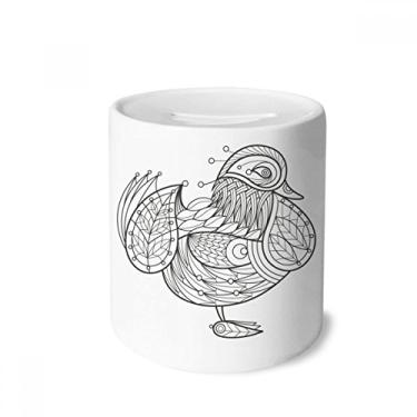 Imagem de DIYthinker Caixa para dinheiro com tinta de pássaro voando caixa de cerâmica porta-moedas presente de cofrinho