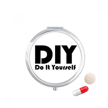 Imagem de Caixa de comprimidos com citação "Faça você mesmo", caixa de armazenamento de medicamentos, dispensador de contêiner
