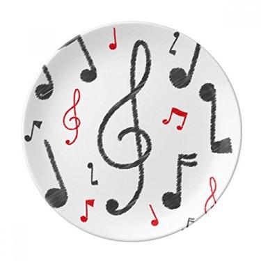 Imagem de Combinação de notação musical com padrão colorido prato decorativo de porcelana salver louça louça jantar