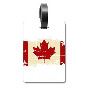Imagem de Bandeira canandesa e folha de bordo bolsa etiqueta para bagagem, etiqueta para cartão de bagagem