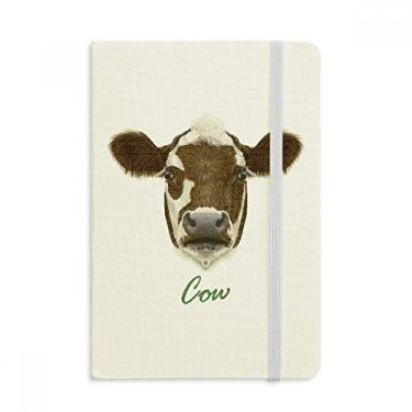 Imagem de Diário clássico marrom e branco com estampa de animal de vaca, capa dura, diário A5