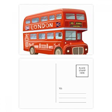 Imagem de Cartão postal Britain UK London Red Double Decker Bus Cartões postais de aniversário