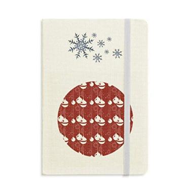 Imagem de Caderno de Natal com estampa branca vermelha e estampa de flocos de neve para inverno