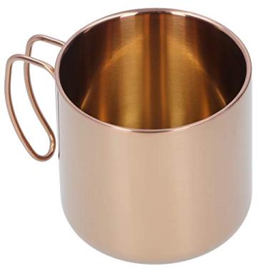 Imagem de Copo de chá, caneca portátil, caneca prática de aço inoxidável durável, 400 ml para bar, escritório, restaurantes casa (ouro rosa)