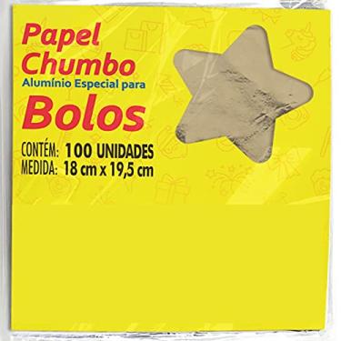 Imagem de Papel Chumbo para Embalar Bolos 18x19,5cm - Pacote com 100 Un (Ouro Fosco)