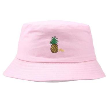 Imagem de Bone Chapeu Bucket Hat Abacaxi Pineapple Rosa - Bulier Modas