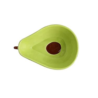 Imagem de GUIPAIHAI Lindo prato de cerâmica em forma de abacate doméstico para salada de frutas prato criativo pires (cor: tigela S/19 m12,7 cm7 cm)