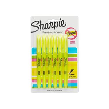 Imagem de SHARPIE Iluminador 6-Count, Amarelo Fluorescente, Ponta de Micro Cinzel, Secagem Rápida, Tinta Sem Odor