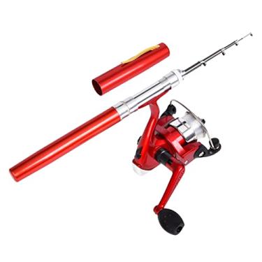 Imagem de Caneta vara de pesca - Combos de vara de pescar e molinete girando - Mini cana de pesca de bolso e combinação de carretel liga de alumínio conjunto de vara de pesca de viagem para pesca com Bluefisher