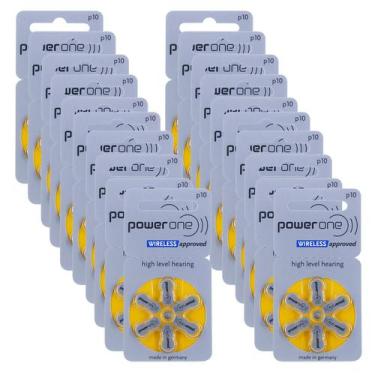 Imagem de 120 Pilhas Baterias 10 Pr70 Auditivas Power One 20 Cartelas