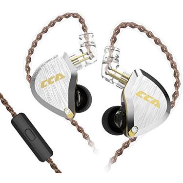 Imagem de CCA C12 fones de ouvido intra-auriculares 5BA 1DD híbrido HiFi IEM fones de ouvido com isolamento de ruído estéreo com fio para músicos, cantores audiófilos DJ