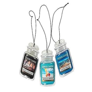 Imagem de Yankee Candle Purificadores de ar para carro, pacote com 3, neutraliza odores de até 30 dias Inclui: 1 Bahama Breeze 1 coco preto e 1 céu turquesa