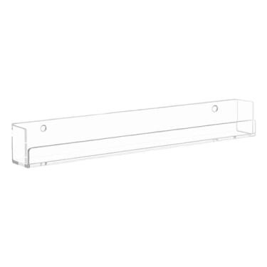 Imagem de Milageto Rack de esmalte acrílico prateleiras flutuantes organizador de batom transparente suporte de esmalte