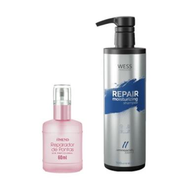 Imagem de Amend Reparador De Pontas 55ml + Wess Shampoo Repair 500ml - Amend/Wes