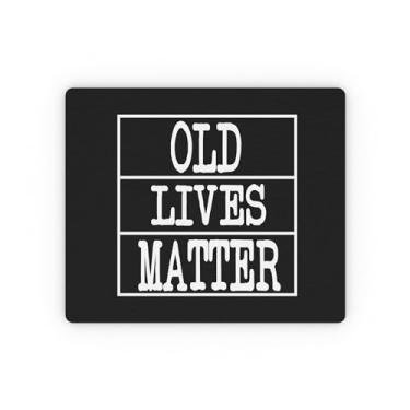 Imagem de Humor Humorístico Idosos Idade Gráfica Camiseta Presente Cool Old Lives Matter Características Cinza Oldish Men Women Camiseta Retangular Mouse Pad 9,3" x 19,8 cm / Retângulo