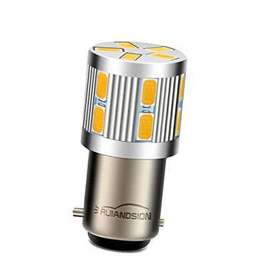 Imagem de Ruiandsion Lâmpada LED BAX15D branca quente DC 6-30V super brilhante 5730 17SMD Chips Farol alto/baixo lâmpada LED substituição para carro, motocicleta, scooter, esfregão, pacote com 1
