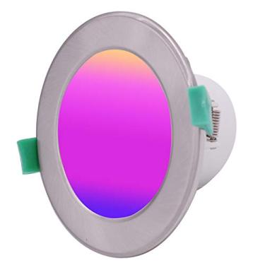 Imagem de Downlights LED Smart WiFi de 10W 15W reguláveis, controle de voz de luz inteligente via Alexa e Google Assistant, controle inteligente do aplicativo Life, brilho e ajuste de cor RGBCW (cromo acetinado, corte 10W 120 mm x 1 peça)