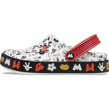 Imagem de Crocs Tamanco infantil unissex Mickey Off Court, Branco, 1 Little Kid