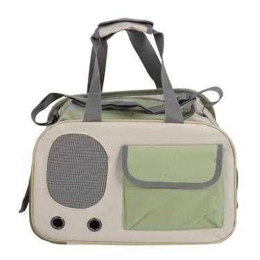 Imagem de Mochila para Gatos, Estrutura de Fio de Aço de Pano Oxford Respirável, Bolsa Confortável para Transportar Animais de Estimação de Grande Capacidade para Viagens Ao Ar Livre (GREEN)