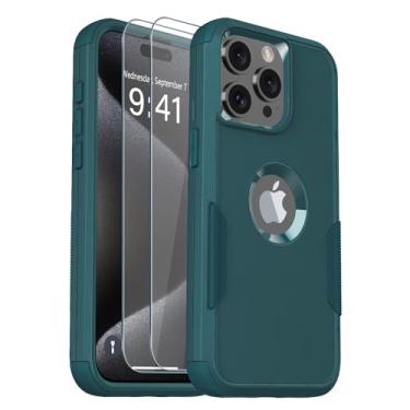 Imagem de Guirble Capa para iPhone 15 Pro Max, [2 + protetor de tela de vidro temperado] [3 m militar à prova de queda], capa de telefone antiderrapante à prova de choque para iPhone 15 Pro Max de 6,7 polegadas (turquesa)