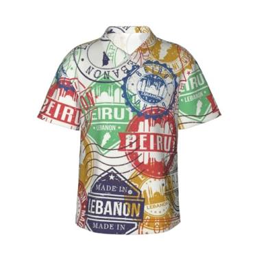 Imagem de Xiso Ver Camiseta masculina tropical de verão com frutas havaianas, manga curta, casual, praia, verão, festa na praia, Carimbo de viagem, M