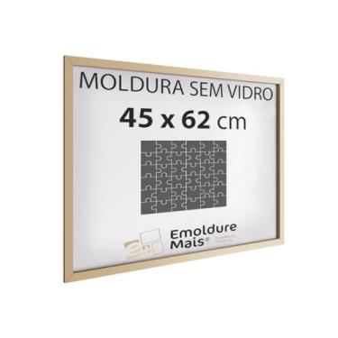 Imagem de Moldura SEM VIDRO para quebra cabeça 45x62 cm 1000 peças Game Office (Dourada)