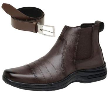 Imagem de Bota Coturno Masculino Adventure Cano Baixo Botina Moderna + Cinto - G