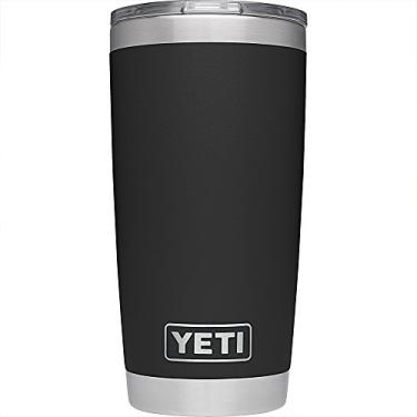 Imagem de YETI Copo isolado a vácuo de aço inoxidável Rambler 590 ml com tampa, preto