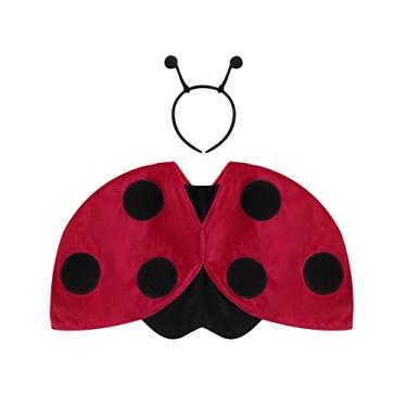 Imagem de Ayalinggo Baby Ladybug Costume Toddler Girl Halloween Costumes Red Wings Outfit Cape Cloak Bug Dressup Cosplay Clothes (Ladybug Red,1-2T)