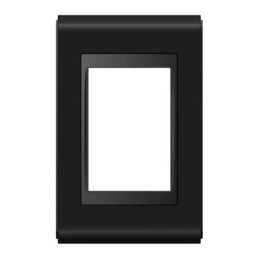 Imagem de Placa 4x2" para Interruptor ou Tomada, Refinatto Style 3 Posições PRETO/PRETO