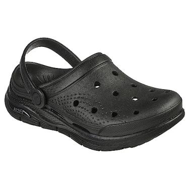 Imagem de Skechers Tamanco feminino com ajuste de arco, Preto, 5.5