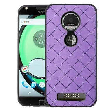 Imagem de ELISORLI Capa compatível com Moto Z Play, robusta, fina, fina, acessórios de celular antiderrapante, borracha TPU, proteção macia para celular Motorola ZPlay MotoZPlay, Droid, mulheres, homens, roxo