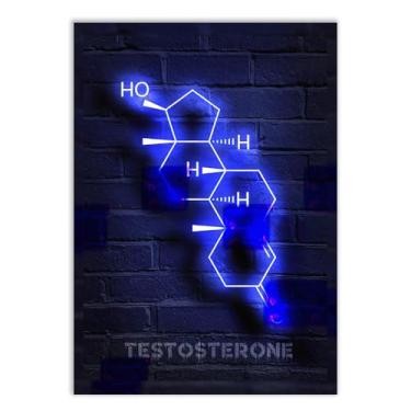 Imagem de Placa Decorativa Composição Química Testosterona Decoração Escritório Ciência Poster