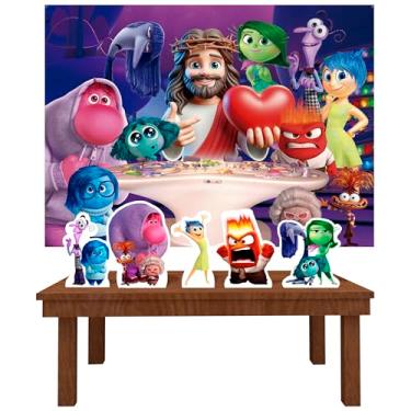 Imagem de Kit Decoração Festa de Aniversário Infantil Painel + Displays Divetidamente Jesus no Controle das Nossas Emoções