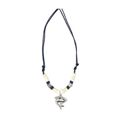 Imagem de Island Heritage Mauna Kai Colar masculino com cordão de cera em estanho do oceano havaiano, Cinza, tamanho �nico