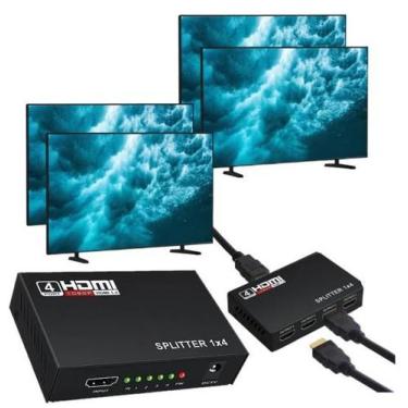 Imagem de Adaptador Splitter Hdmi 1 Entrada 4 Saídas Full Hd 1080p 1x4 - XT-2047