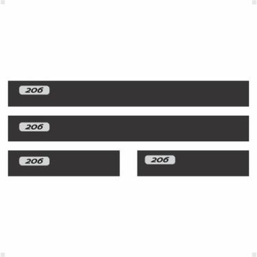 Imagem de Kit Soleira da Porta Peugeot 206 Resinado Com Black Over - SPORTINOX