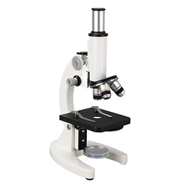 Imagem de Kit de Microscópio, Microscópio 640X Microscópio Monocular de Aço Inoxidável Com Foco Coaxial Duplo Kit de Microscópio Com Volante, Microscópios Binoculares Compostos